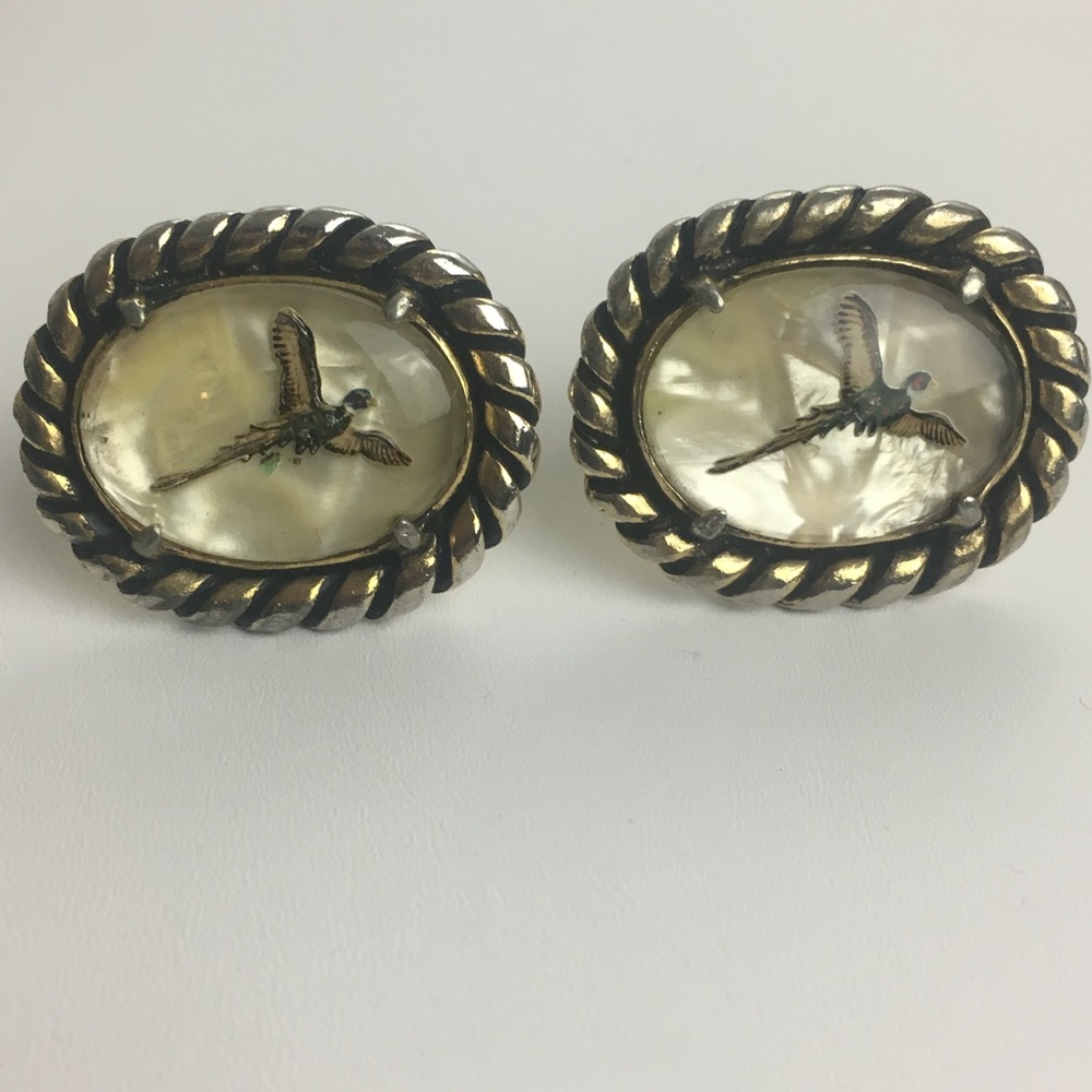 Pheasant Gold Cufflinks & Tie Clip! - Picture 2 of 7